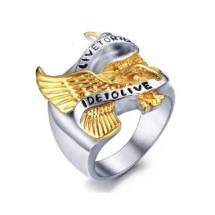 Gold “To Live, To Die” Bikers Ring