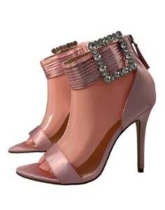 OASIS PINK SATIN EMBELLISHED BUCKLE SANDAL