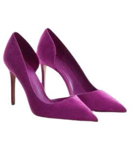 MANGO PURPLE ASYMMETRIC POINTED TOE HEELS