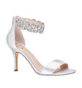 I.MILLER SILVER EMBELLISHED ANKLE STRAP SANDAL