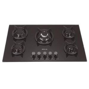 RestPoint | 5 Burners Built-In Hob Cooker With 8mm Thickness Black Tempered Glass Design - RC-GH4F