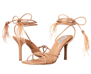 STEVE MADDEN NUDE TRIPPLE CROSS STRAP LACE-UP SANDAL