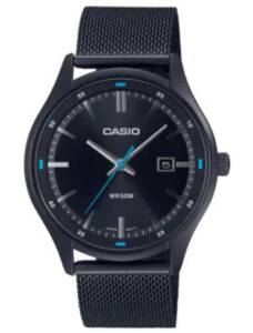 CASIO MTP-E710MB-1AVDF MEN’S BLACK DIAL BLACK STEEL MESH SPORTY WATCH
