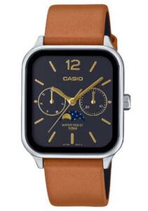 CASIO MTP-M305L-1AVDF MOON PHASE UNISEX CLASSIC ANALOGUE BROWN LEATHER WATCH