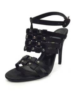 Smashing Strappy Caged Ladies Heels-Black