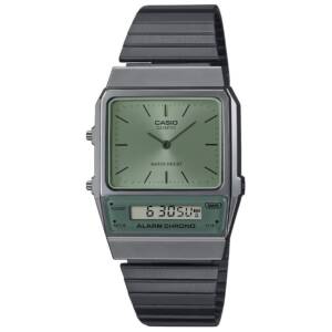 CASIO UNISEX DIAL SALMON FINISH IP STAINLESS STEEL BLACK WATCH