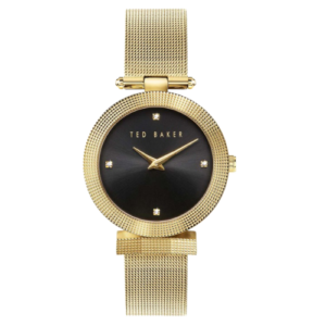 Ted Baker Bow Collection Gold Stainless Steel Mesh Women’s watch With Black Dial