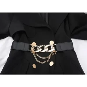 Gold chain girdle womens elastic waist belt