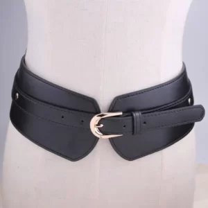 Womens Pin Buckle Decorative Waist Belt - Black