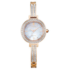 Ladies’ Citizen Eco-Drive Silhouette Swarovski Crystal Rose Gold-Tone Watch