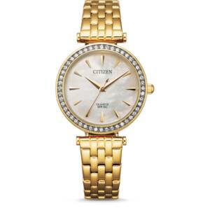 CITIZEN WOMEN’S GOLD STAINLESS STEEL QUARZ ELEGANCE WATCH ER0212-50Y