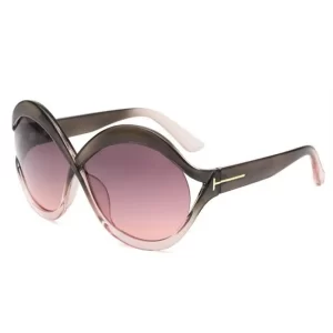 Tortoiseshell Oversized Curve Sunglasses – Grey