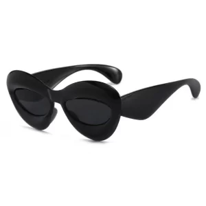 Inflated Fun Lip Shape Womens Sunglasses – Black