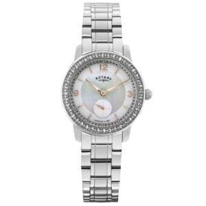 ROTARY WOMEN’S QUARTZ WATCH WITH MOP DIAL ANALOGUE DISPLAY AND SILVER STAINLESS STEEL BRACELET LB02700/41
