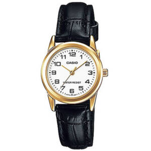 Casio Women’s Watch Analogue Leather Black Quartz