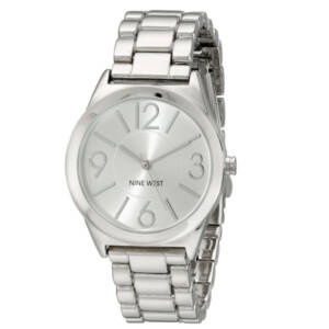 Nine West Women’s NW1663SVSB Silver-tone Bracelet Watch