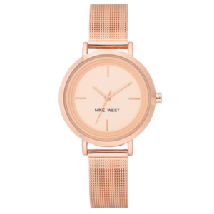 Nine West Women’s Pink Dial Rose Gold & Gold Bracelet Watch