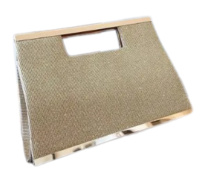 Top Handle Glitter Clutch Wedding Purse – Champagne