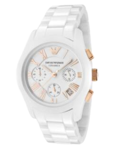EMPORIO ARMANI LADIES WHITE CERAMICA WATCH AR1417
