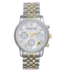 MICHAEL KORS LADIES RITZ TWO-TONE CHRONOGRAPH DESIGNER WATCH MK5057