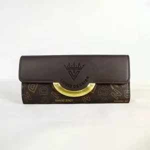 Louid Dennis semi circle emblem womens wallet - Brown