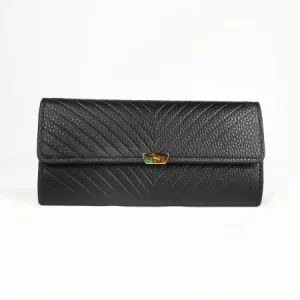Simple womens leather wallet - Black