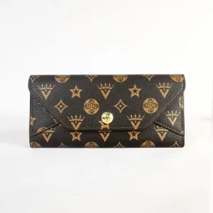 Minimalist Crown Print design womens wallet - Brown