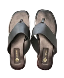 Size EU40 Women’s Black Flatform Wedge Slippers