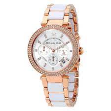 MICHAEL KORS WOMEN'S MK5774 PARKER GOLD-TONE AND WHITE WATCH