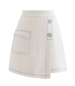 Button flap mini skirt