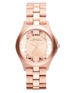 MARC JACOBS MBM3293 HENRY SKELETON ROSE GOLD ANALOG DIAL STEEL WOMEN WATCH
