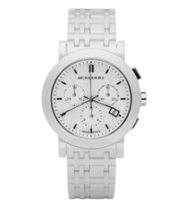 BURBERRY BU1770 CERAMIC WHITE CHRONOGRAPH DIAL HERITAGE UNISEX WATCH