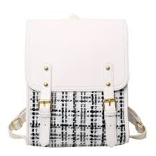 12inches Buckle Decor Flap A4 size Backpack – White