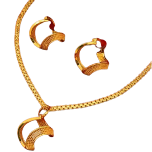Gold Plated Water Wave Necklace Earrings Jewelry Sets