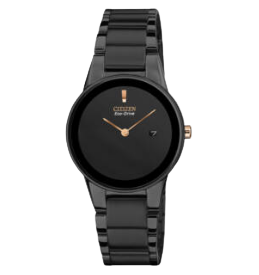 CITIZEN WOMEN’S ECO-DRIVE AXIOM BLACK STAINLESS STEEL MEDIUM WATCH GA1055-57F