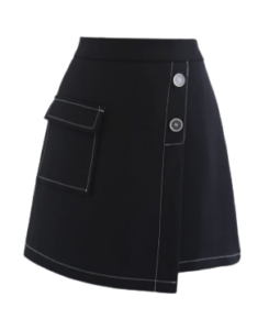 Button flap mini skirt