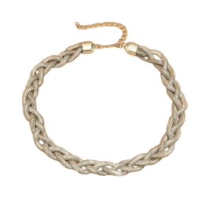 Chunky Braided Rope Necklace – Silver