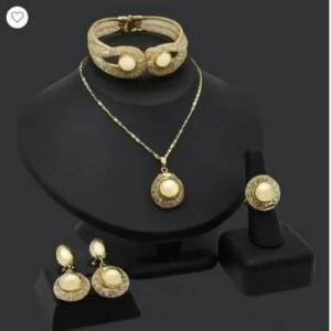 Mesh Chain Copper Women’s Jewelry Set – Gold
