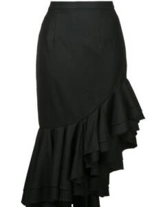 Asymmetrical midi skirt