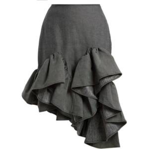 Asymmetric wavy skirt