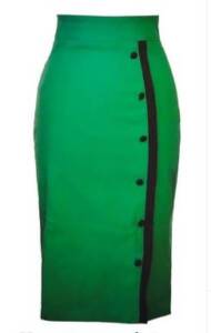 Button pencil skirt