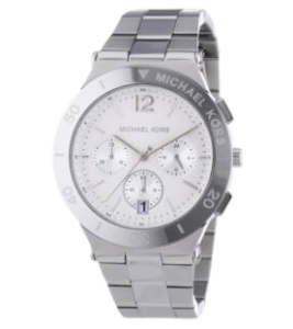 MICHAEL KORS WYATT SILVER-TONE STAINLESS STEEL CHRONOGRAPH LADIES WATCH MK5932