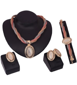 Four Pieces Twist Design Jewelry Set – Gold