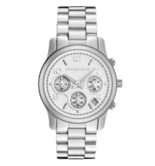 SILVER MIDSIZED MICHAEL KORS CHRONOGRAPH LADIES WATCH MK5076