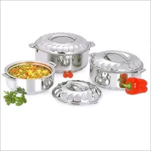 Prima Double Wall Hot Pot Set - Stainless Steel - 3 Pcs