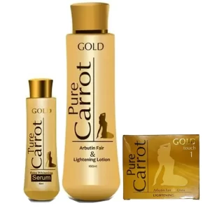 Pure Carrot Gold Lightening 3-pc Set – Lotion, Serum And Soap
