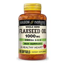 MASON NATURALS FLAXSEED OIL 1000MG X100TABLETS - (FLAXSEED OIL, OMEGA 3-6-9)