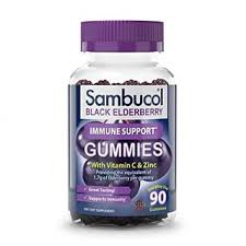 SAMBUCOL BLACK ELDERBERRY IMMUNE SUPPORT 60GUMMIES - (VITAMIN C, ZINC, SELENIUM, VITAMIN D, THIAMINES, CALCIUM)