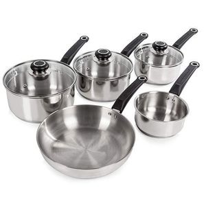 Morphy Richards Equip 5 Piece Pour & Drain Stainless Steel Pot Set